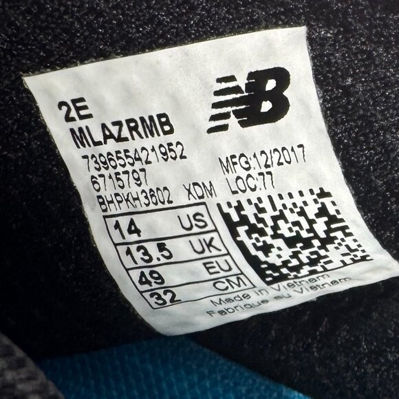 New Balance Fresh Foam Lazr V1 Black Knit Running Shoes Men’s 14 2E Wide NWOT - Picture 10 of 10